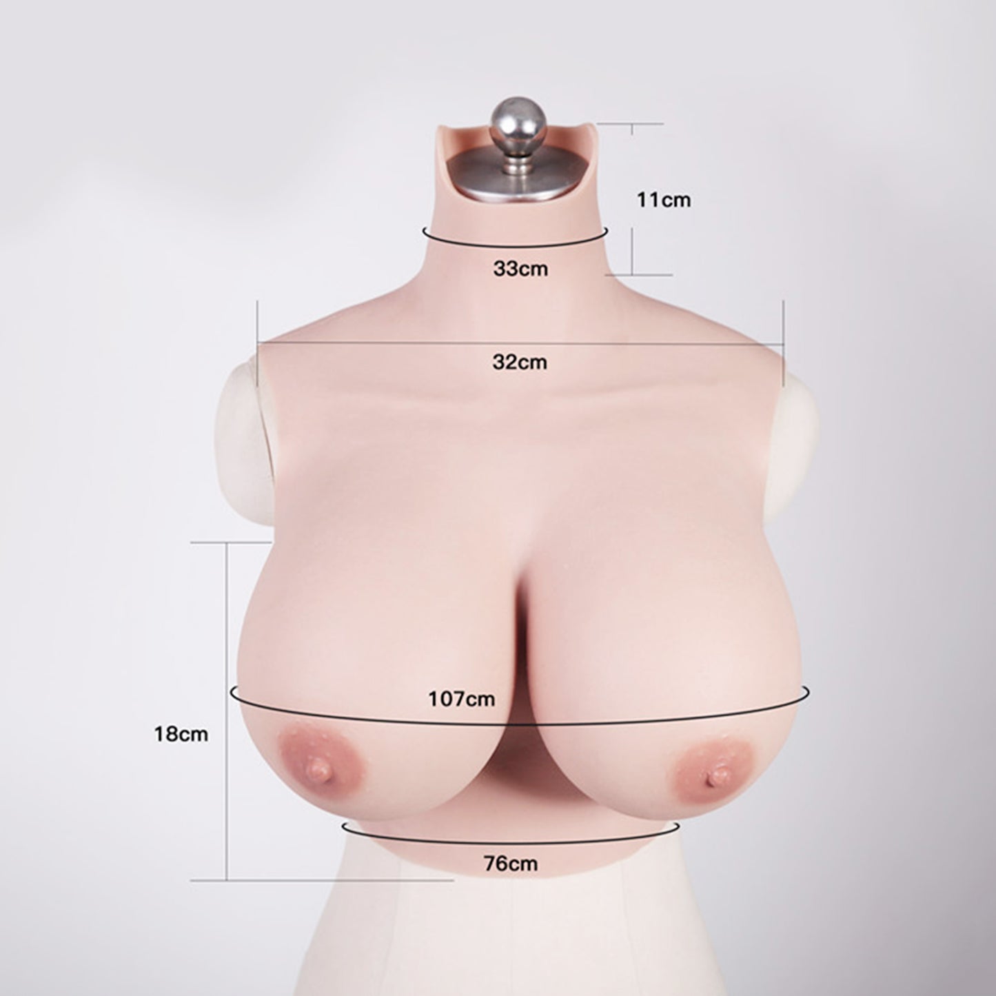 Zero Touch H-Cup-Brustplatte aus Silikon